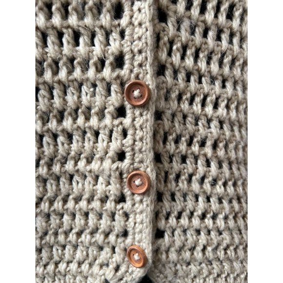 Partners Crochet Vest Size Medium Beige Acrylic - Picture 6 of 13